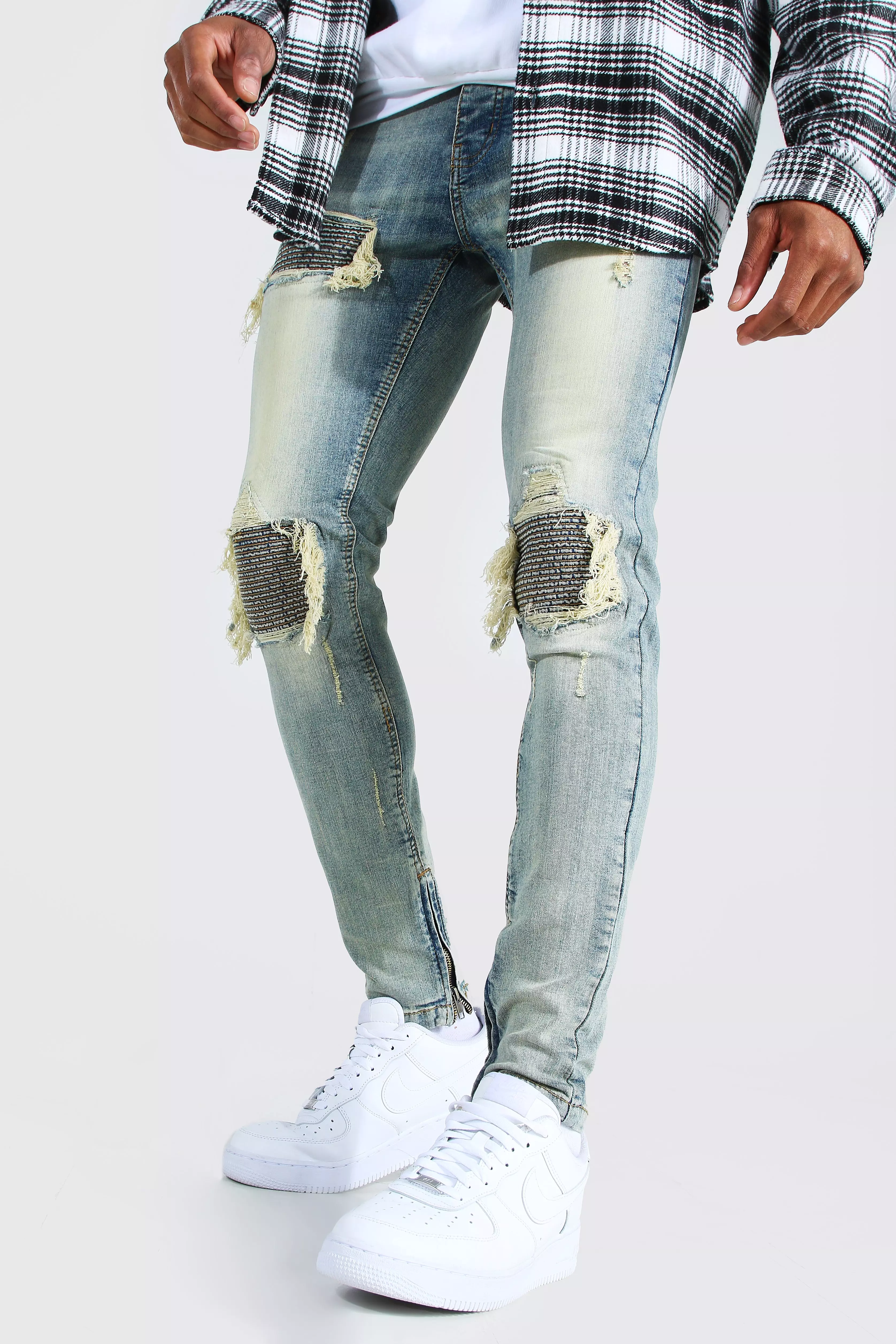 Men skinny sale biker jeans